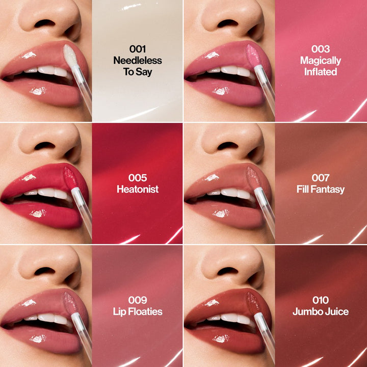 Revlon PhotoReady Instant Plump Serum los 6 tonos aplicados en los labios
